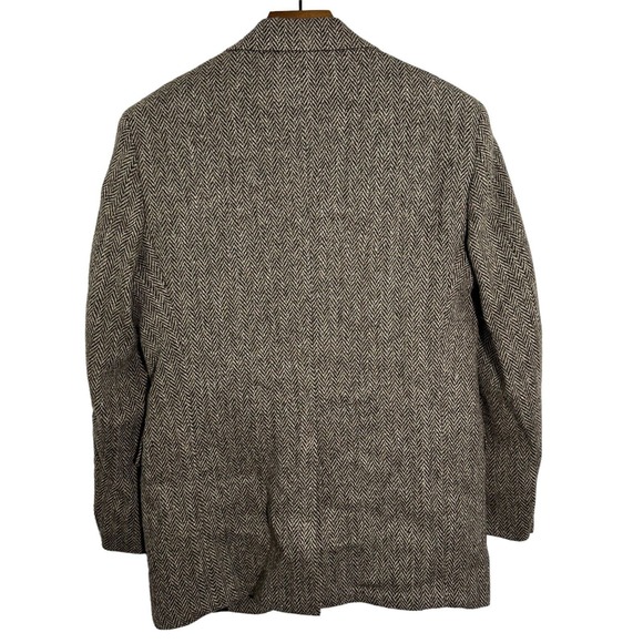 OAKMONT Vintage Brown Tweed Herringbone Wool Sport Coat Suit Jacket Blazer 42L - Picture 3 of 9